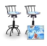 2 Elvis Presley Black Adjustable Barstools