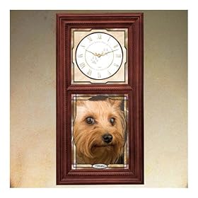 Yorkie Dog Lover Wall Clock With Illuminated Stained-Glass: Timeless Love