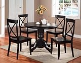 IMAGE OF Round Dining Table And Dining Chairs Black