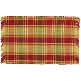 100% Cotton Flat Weave Rug Plaid 2 X 3 by 