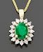14k Emerald (1-3/4 ct. t.w.) & Diamond (1/2 ct. t.w.) Pendant