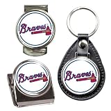 Atlanta Braves MLB 3 Piece Stocking Stuffer Set - Key Chain, Money Clip & Magnet Clip
