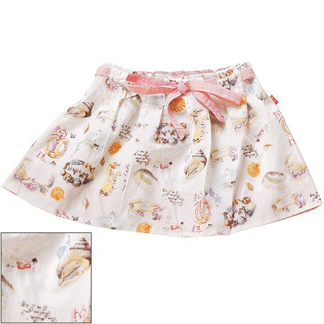 Buy Shilav Seaside Seashell Print Poplin Skirt