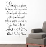 Alice in Wonderland Wall Art Sticker Quote - MAD AS A HATTER WA087X - BLACK