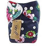iZiv新生児1厚いおむつ付きオーガニック幼児防水/調整/再利用可能/洗えるポケット布おむつのフィット赤ちゃん0.5-3歳(カラフル)