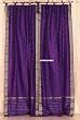 Purple Tie Top / Ribbon Top Purple Silk Sari fabric Drapes, Panels, Curtains