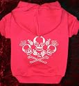 Crowned Crossbones Hoodie Sweatshirt Sweater Raspberry Small