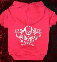 Crowned Crossbones Hoodie Sweatshirt Sweater Raspberry Small