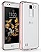 LG Escape 3 Case, LG Phoenix 2 Case, LG K8 Case, Kaesar Crystal Clear Ultra Slim Anti Scratch Bumper Case with Clear Back Panel Protective Case Cover for LG Escape 3 / LG Phoenix 2 / LG K8 - Rose Gold