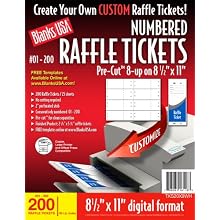 Blanks/USA Pre-Cut Numbered Raffle Tickets (TKS20X9WH)