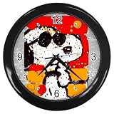 Black Wall Clock of Snoopy Joe Cool Pop Art