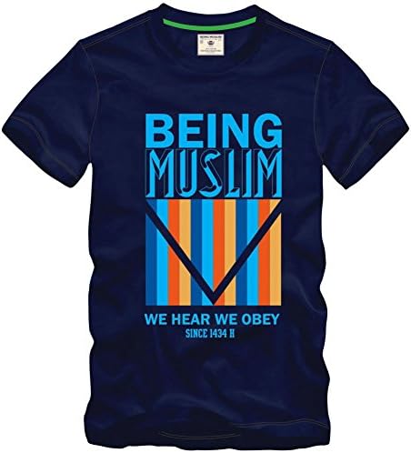 Men's 100% Cotton Classic Print Islam Muslim Arabic Crew Neck T-shirt Tee Shirts