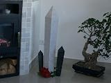 Eigenschaften Stonecrystall  / pearl white, Steinkristall aus Granit, 100cm Höhe