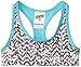 Soffe Big Girls' Reversible Bra, Knitted Chevron/Scuba Blue, Small