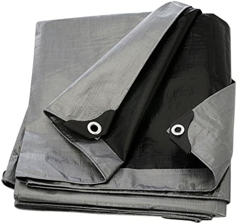Tarp Cover 6X8 Silver/Black Heavy Duty 8 Mil Thick Material, By Meslen,Waterproof, Great for Tarpaulin Canopy Tent, Boat, RV or Pool Cover!!!
