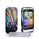 Shooting Stars Pattern Silicone Gel Case Cover Skin For The HTC Wildfire S With Screen Protector Film And Grey Micro-Fibre Polishing Clothby Yousave