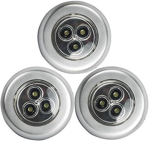 theGizmoMart (3-Pack) Stick-on Anywhere LED Touch Tap Lights, LED Night Light for Closets, Attics, Garages, Car, Sheds, Storage Room