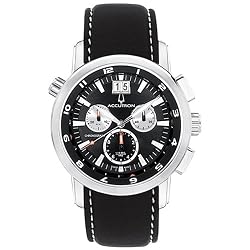 Accutron Men's 26B66 Excursion Dual Time Leather Watch