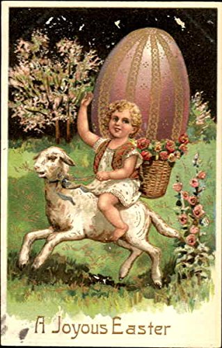 A Joyous Easter With Children Original Vintage Postcard
