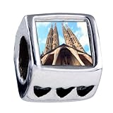 Soufeel Gold Plated Landmark Gothic Architecture Photo Heart European Bead charm Fits All Pandora/troll/chamilia Bracelets