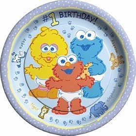 Sesame Street Beginnings 1st Birthday Party - Set of 8 Dinner Plates