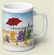 Coffee Mug ~ Beachy Keen ~ large 14 oz capacity ~ one ceramic mug ~ code 272