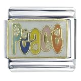 Flower Power Peace Italian Charms Bracelet Link