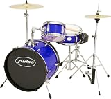 Pulse 3-Piece Deluxe Junior Drum Set Metallic Blue