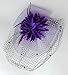 Women's Fascinator Clip Veil Cocktail Tea Party Church Hat Bridal Headpiece Purple