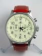ADEE KAYE XXL ICW FLIEGER UHR CHRONOGRAPH WATCH IVORY DIAL / BROWN STRAP