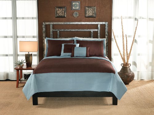 Lifestyles Barclay Queen Quilt Set, Brown