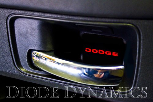 2008-2013 Dodge Challenger Door Handle Plates, Black/Red