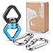 AusKit Swing Swivel, 30 KN Pulley, Safest Rotational Device Hanging Accessory with Carabiners (Black/Blue)