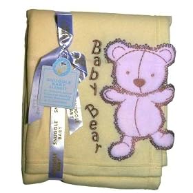 Baby Teddy Bear Fleece Blanket Bedding, Babies Crib Blanket Ideal Gift (75cm x 75cm) (Cream)