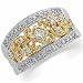 Two Tone Decorative Jewelry Diamond Anniversary Band