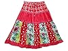 Woman Skirts Red Floral Pailsey Printed Gypsy Boho Mid Length Skirt