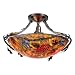 Quoizel PG1719VO Painted Grapevine 11-1/2-Inch Jumbo Semi Flush Mount with Hand Painted Grapevine Glass, Vintage Bordeaux Finish