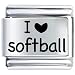 Pugster I Heart Softball Italian Charm