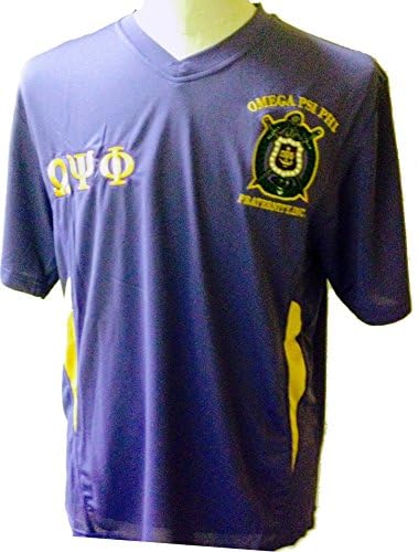 Omega Psi Phi Escutcheon Shield Dri-Fit Mens Tee [Short Sleeve - 4XL - Purple]