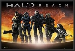 Halo Reach Planet Poster Dry Mounted Wood Framed, 24x36..