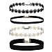 Choker Black Velvet 2-4 Pcs Ribbon Gothic Collar Velvet Necklace Girls Classic