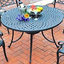 Big Sale Crosley Furniture Sedona 48-Inch Cast Aluminum Dining Table, Charcoal Black