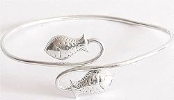 Silver Arm Cuff Armlets from India 3.25 inches (armlt045)