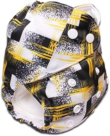 New Design Baby Pocket Cloth Diaper Covers with Adjustable Snaps For Fitted Nappy Prefolds, Gold Stripe
