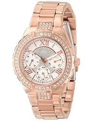 GUESS Womens U0111L3 Sparkling Hi-Energy Mid-Size Rose Gold-Tone Watch