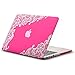 Kuzy - Lace Rubberized Hard Case for Older MacBook Pro 15.4 inch with Retina Display A1398 15 inch Plastic Shell Cover - Lace Neon Pink