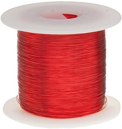 Magnet Wire, Enameled Copper Wire, 30 AWG, 1.0 Lbs, 3212' Length, 0.0108" Diameter, Red by Elektrisola