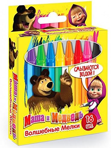 Washable Magic 16 Crayons "Masha and the Bear"