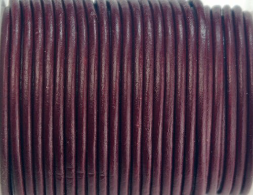 Leather Cord Round 3mm x 100cm - Burgundy