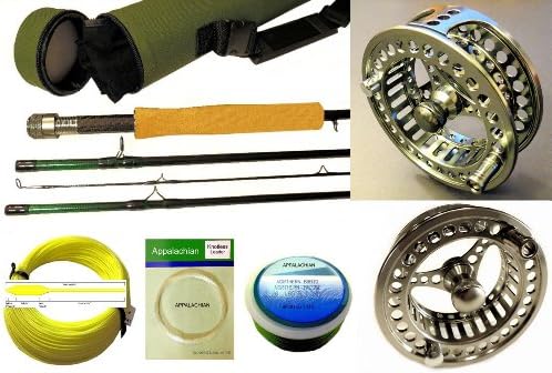APPALACHIAN Rod Reel Bundle, Size 3-4 wt. Includes: Rod (4 pc), MX Reel, Line, Leader, Backing, and Rod Travel Tube Case.